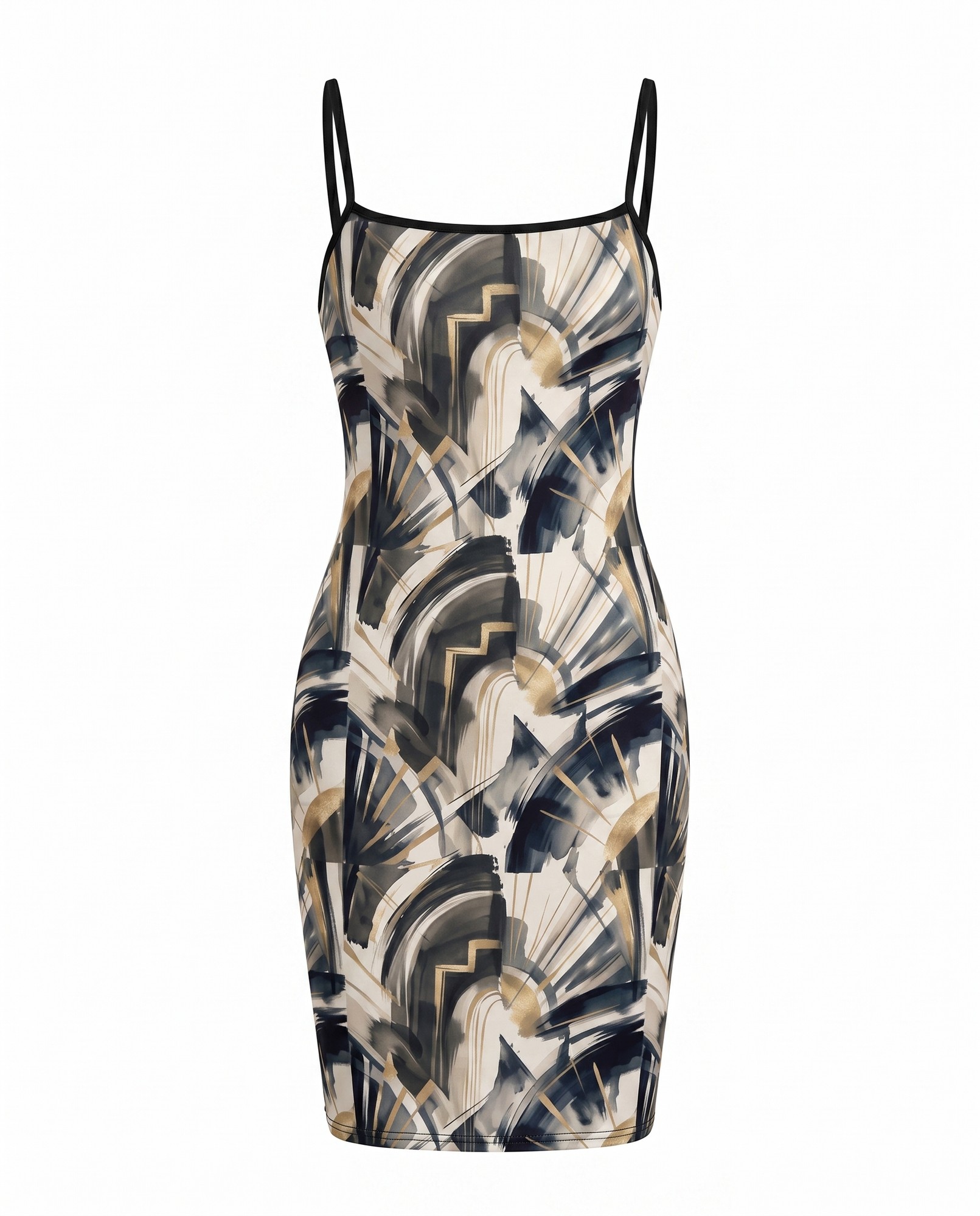 Ivory Gold Charcoal Geometric — view 5