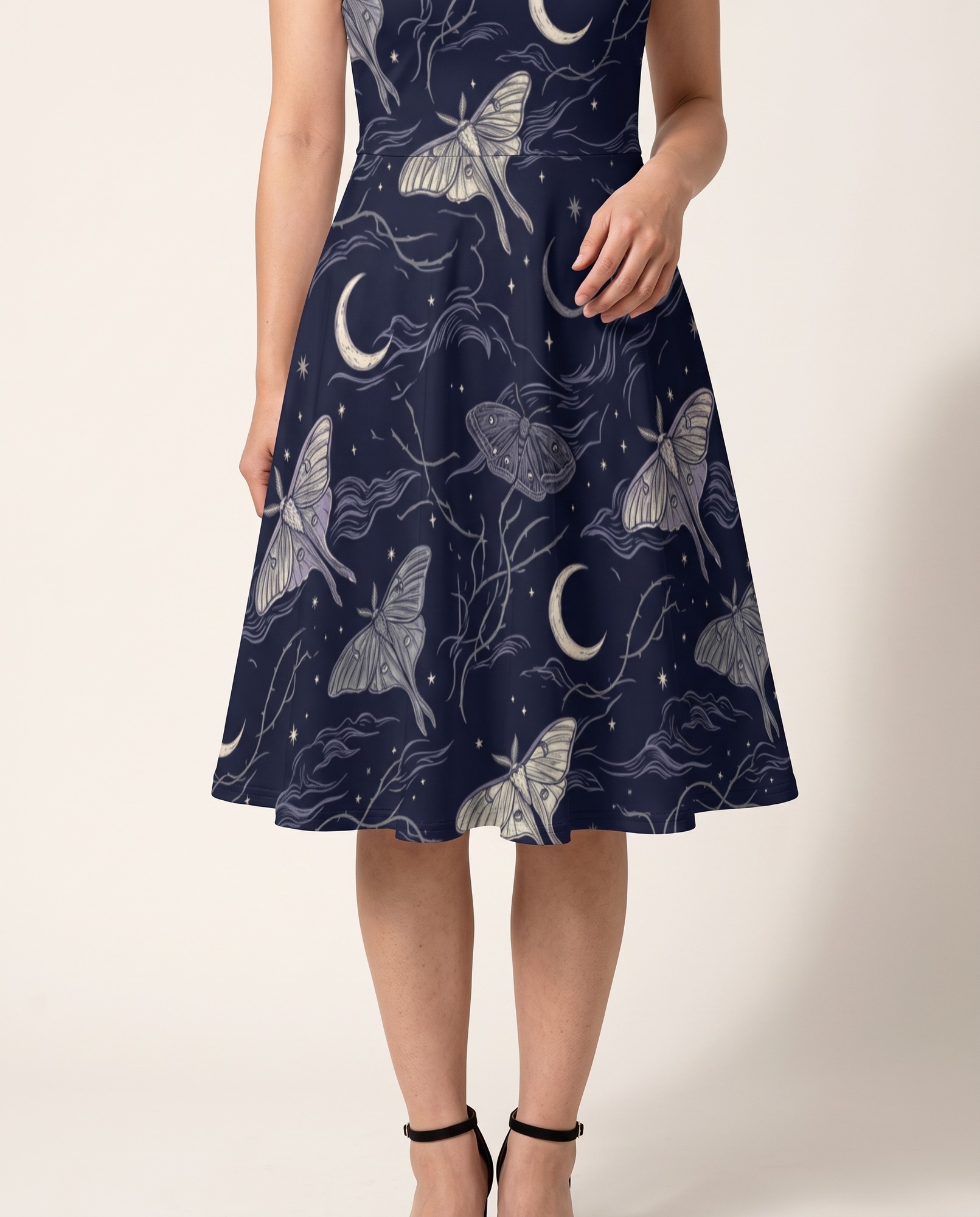Luna Moth Celestial Whimsigoth Spaghetti Strap — view 3