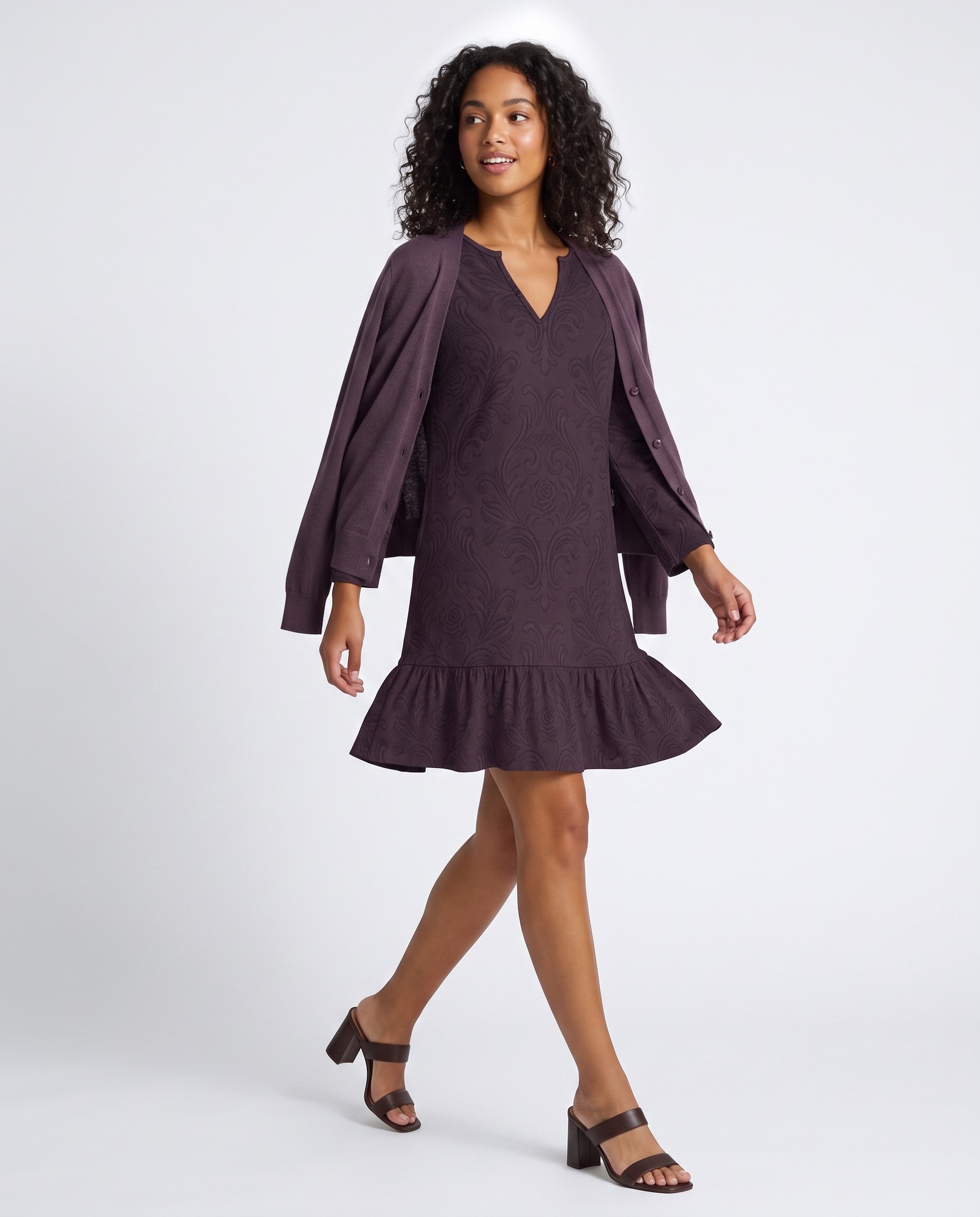 Deep Plum Aubergine Ruffle Hem — view 2