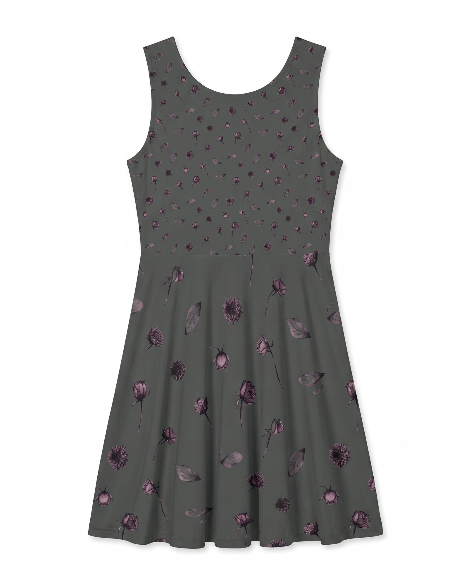 Charcoal Gothic Rose Fit-and-Flare — view 5