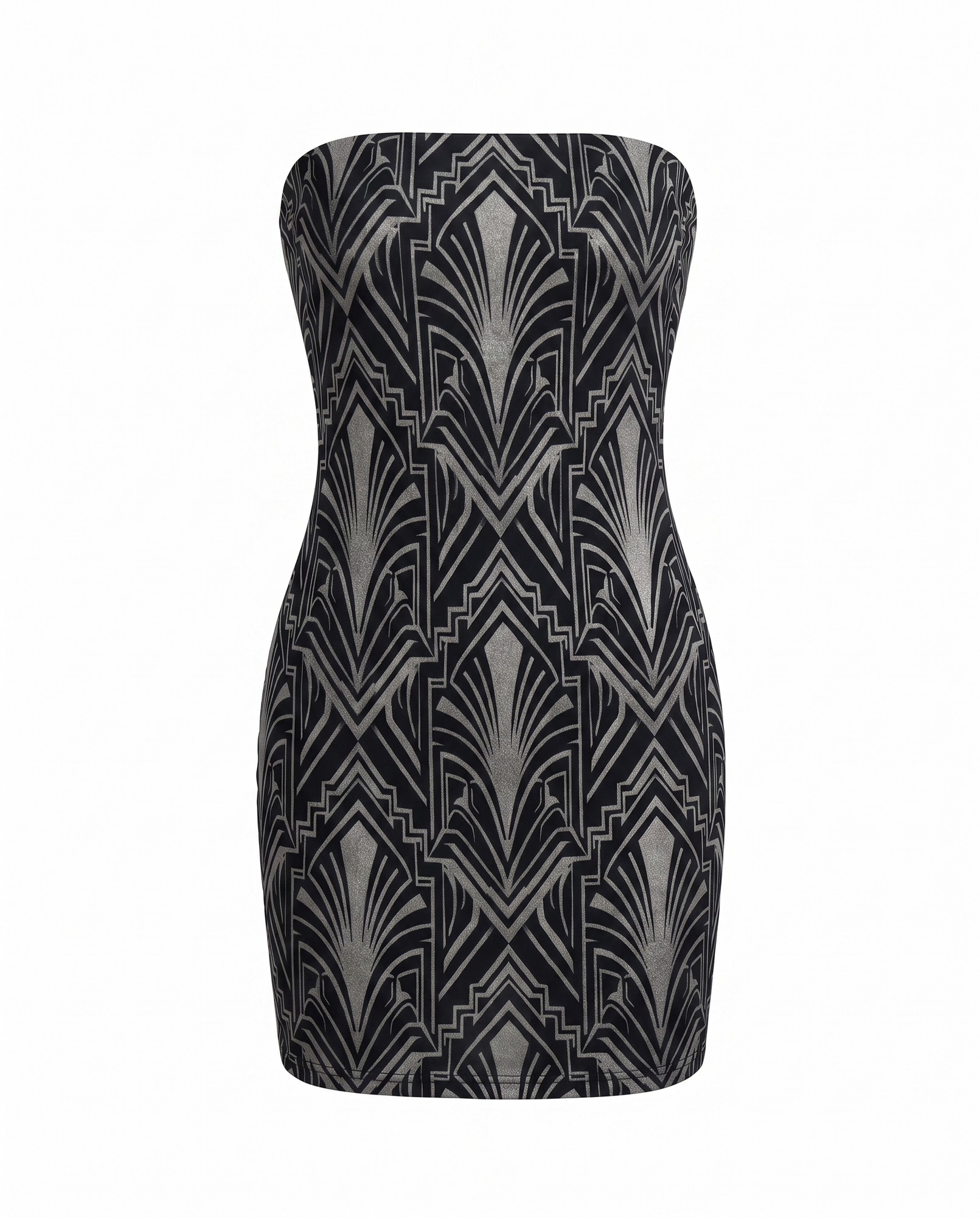 Gunmetal Geometric Shimmer Strapless — view 5