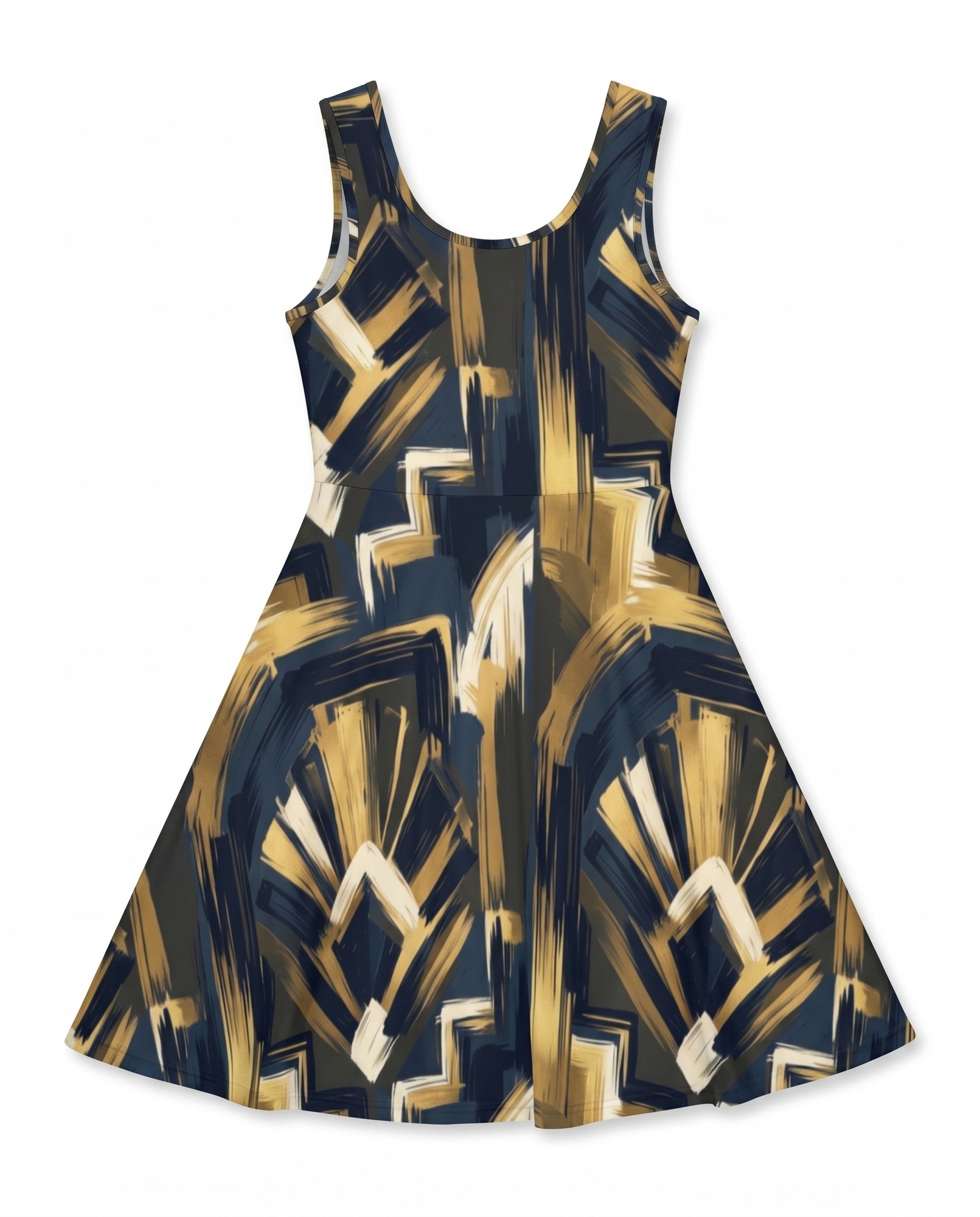Midnight Blue Gold Art Deco Brushstroke — view 5