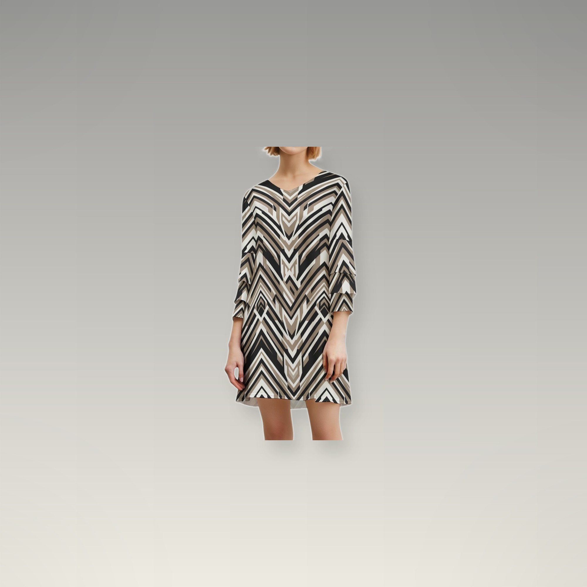 Black Ivory Art Deco Stripes — view 3