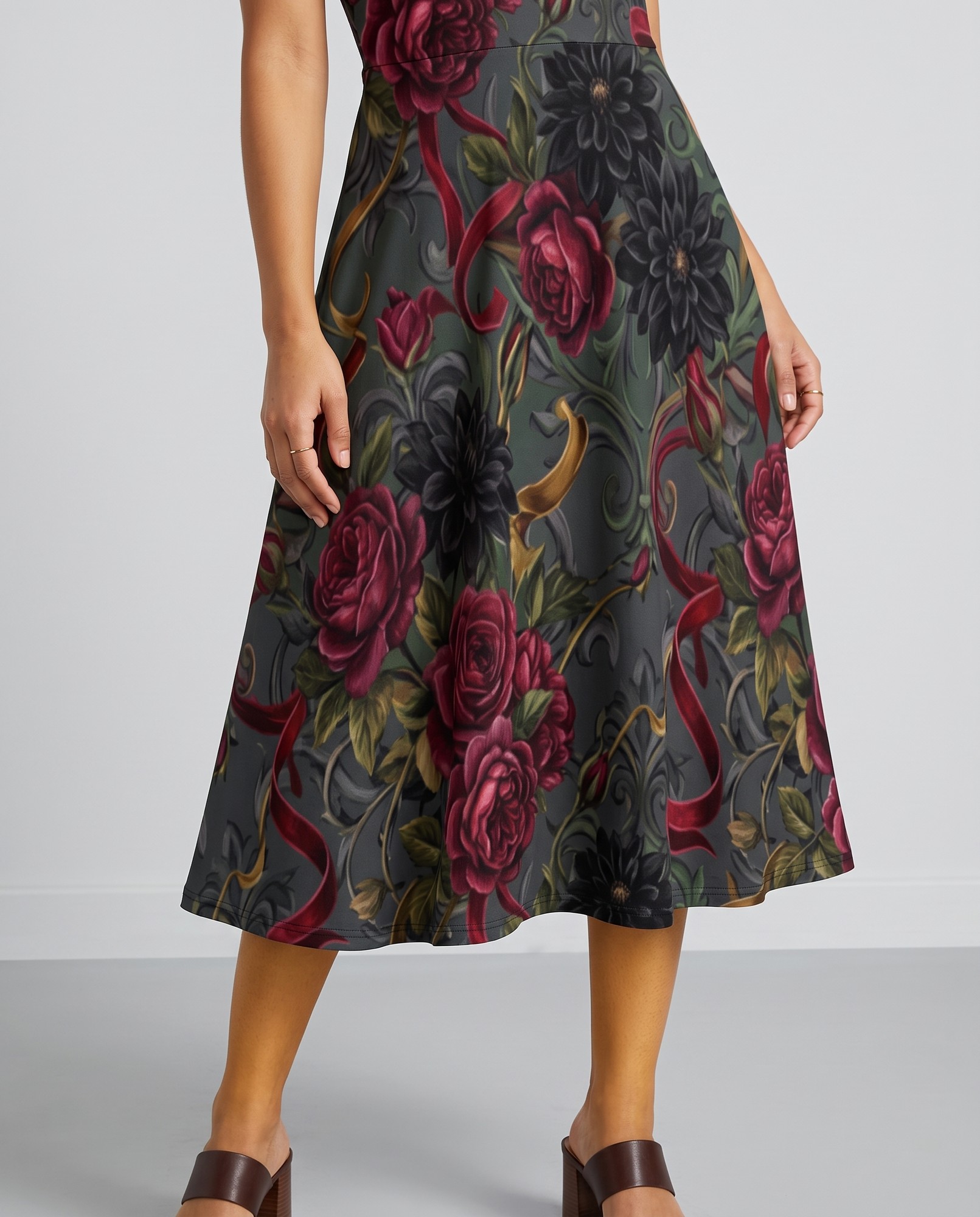 Burgundy Rose Dark Romance Fall Wedding Guest — view 3