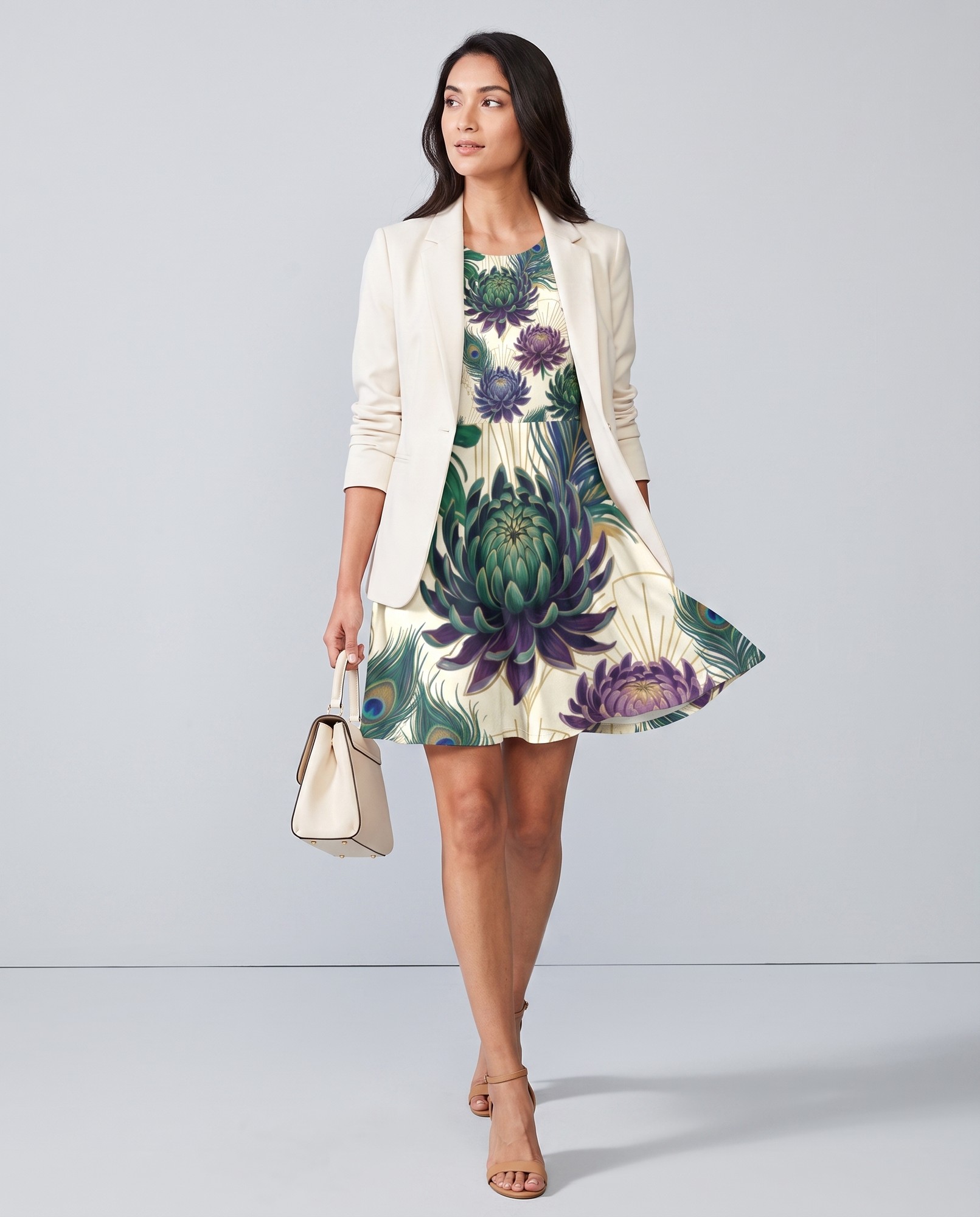 Jewel Tone Wedding Guest Fit-and-Flare — view 2