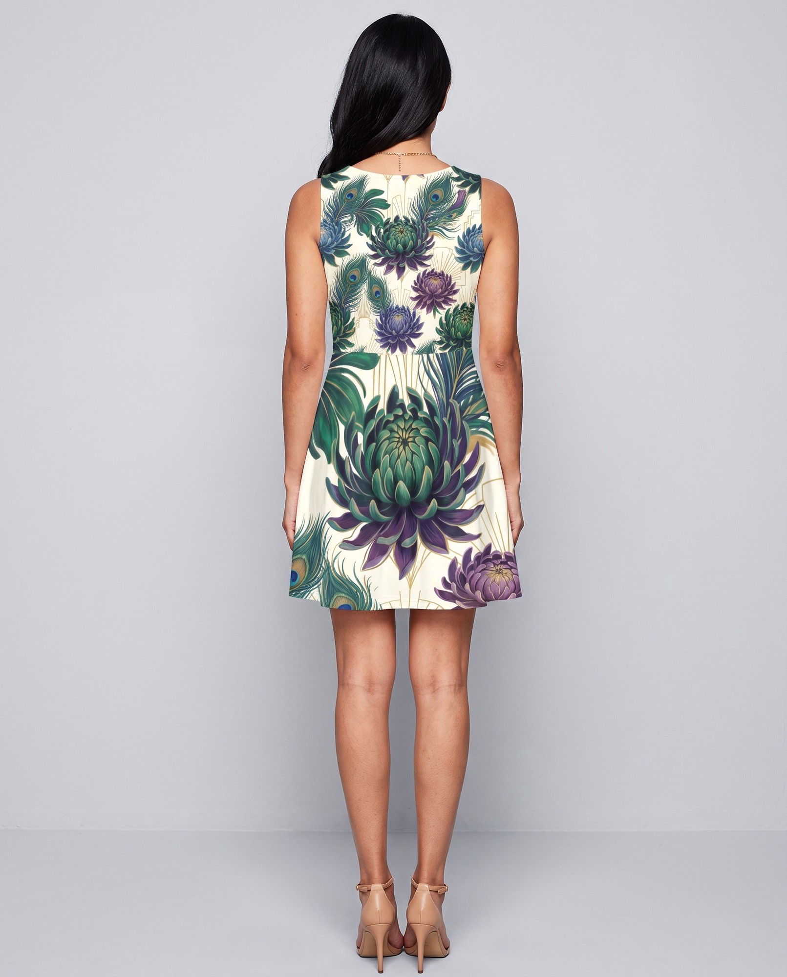 Jewel Tone Wedding Guest Fit-and-Flare — view 4