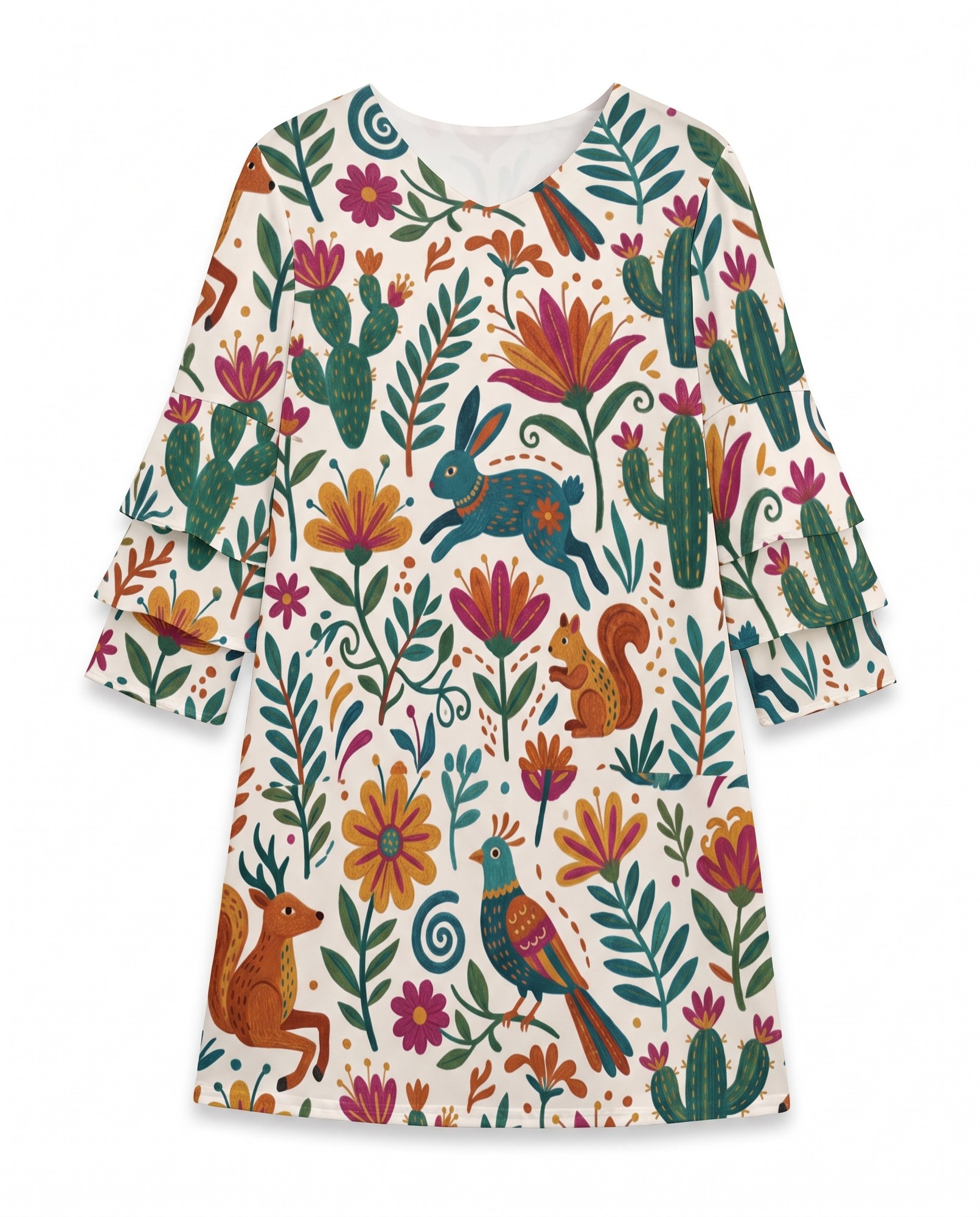 Teal Orange Otomi Wild Garden — view 5