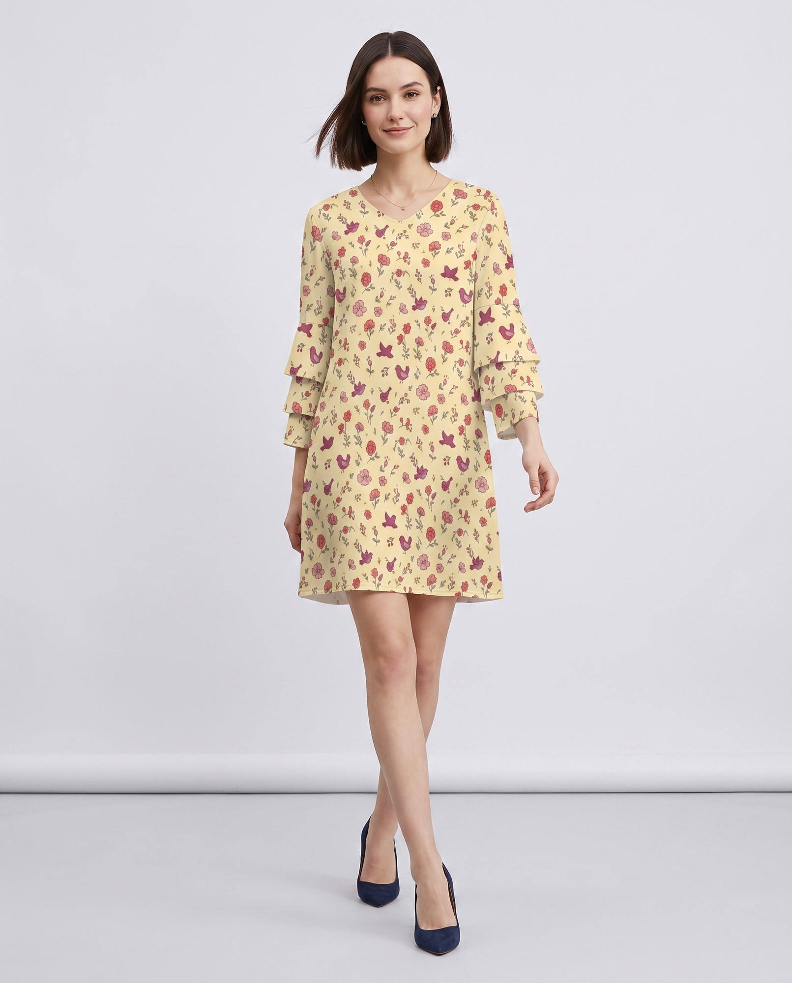 Butter Yellow Marigold Folk Bird