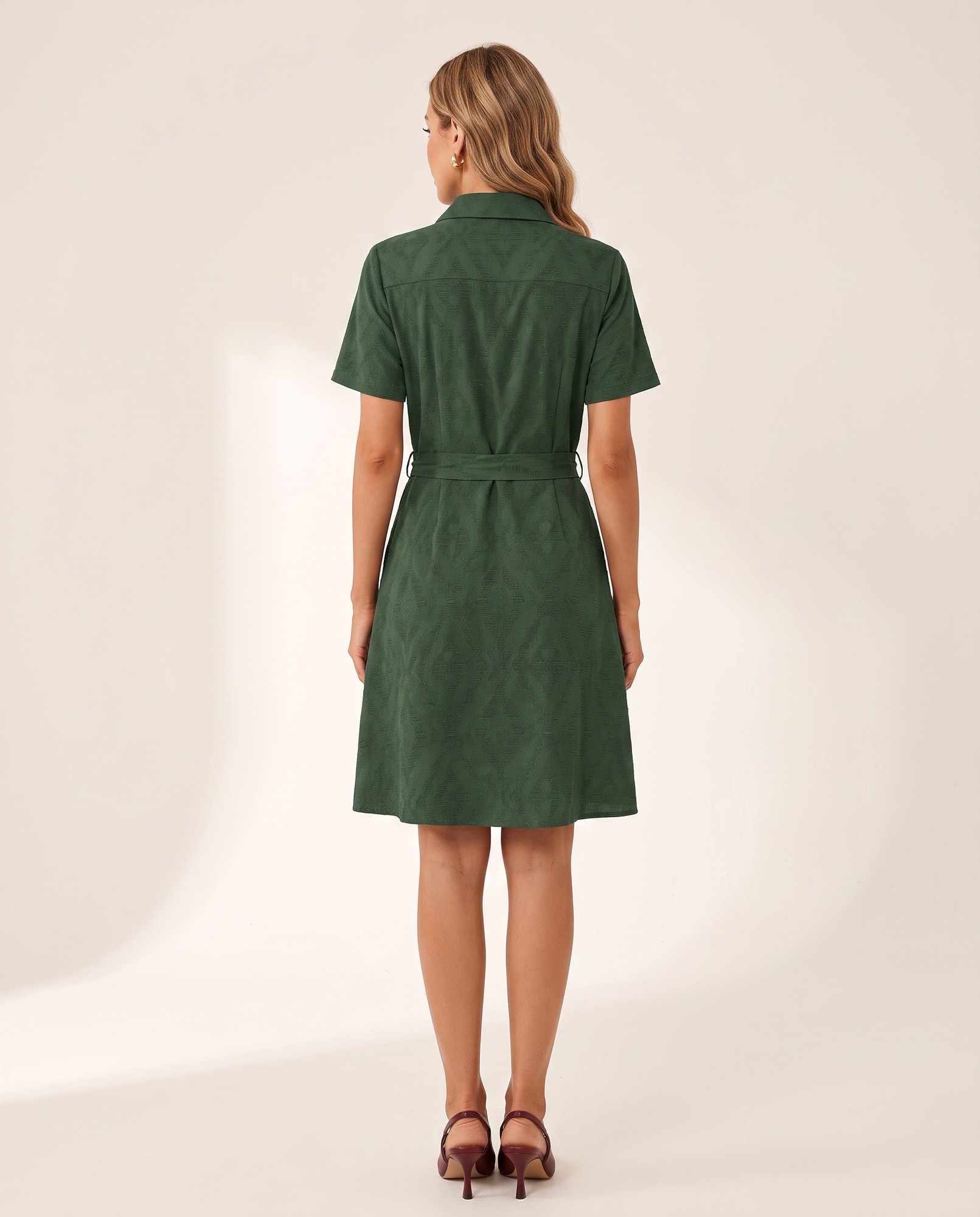 Deep Forest Green Jacquard Texture — view 4