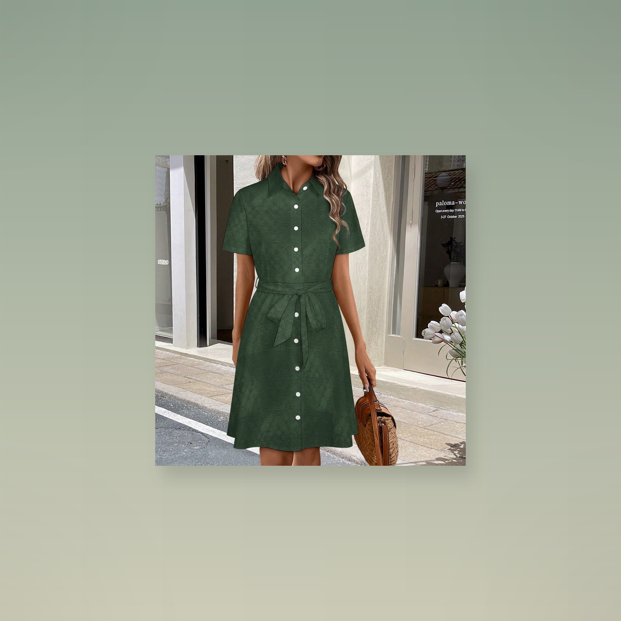 Deep Forest Green Jacquard Texture — view 5