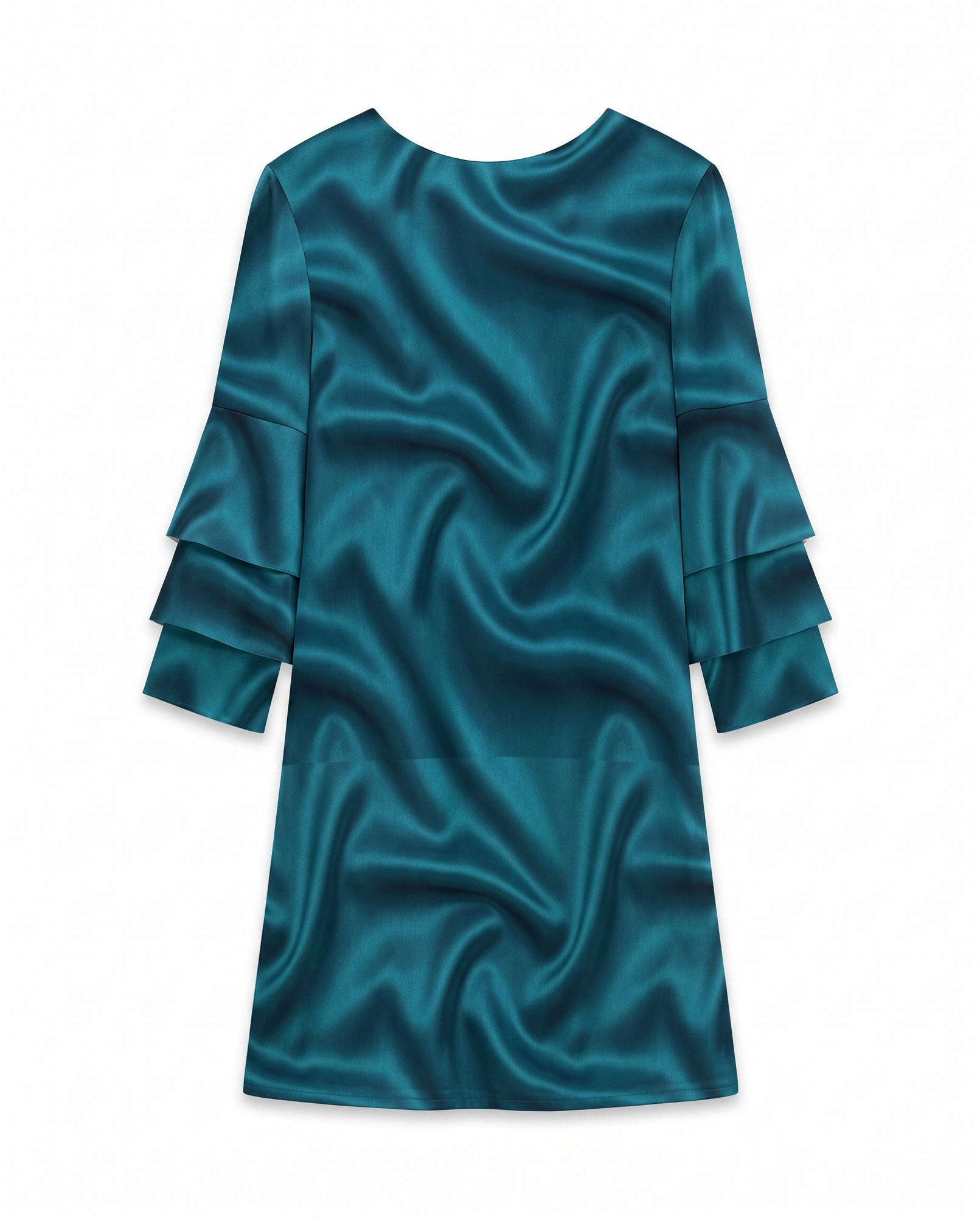 Deep Turquoise Satin Sheen Resort Wear — view 5
